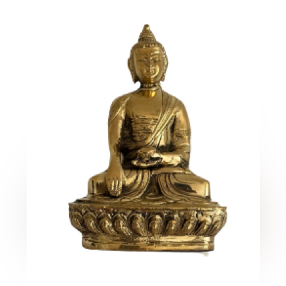 Buddha Statue Brass Meditation Spiritual 6 inches